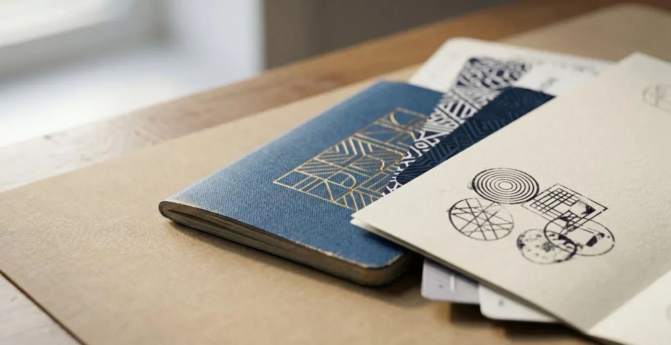 Inspection minutieuse de documents officiels de voyage dans un contexte professionnel