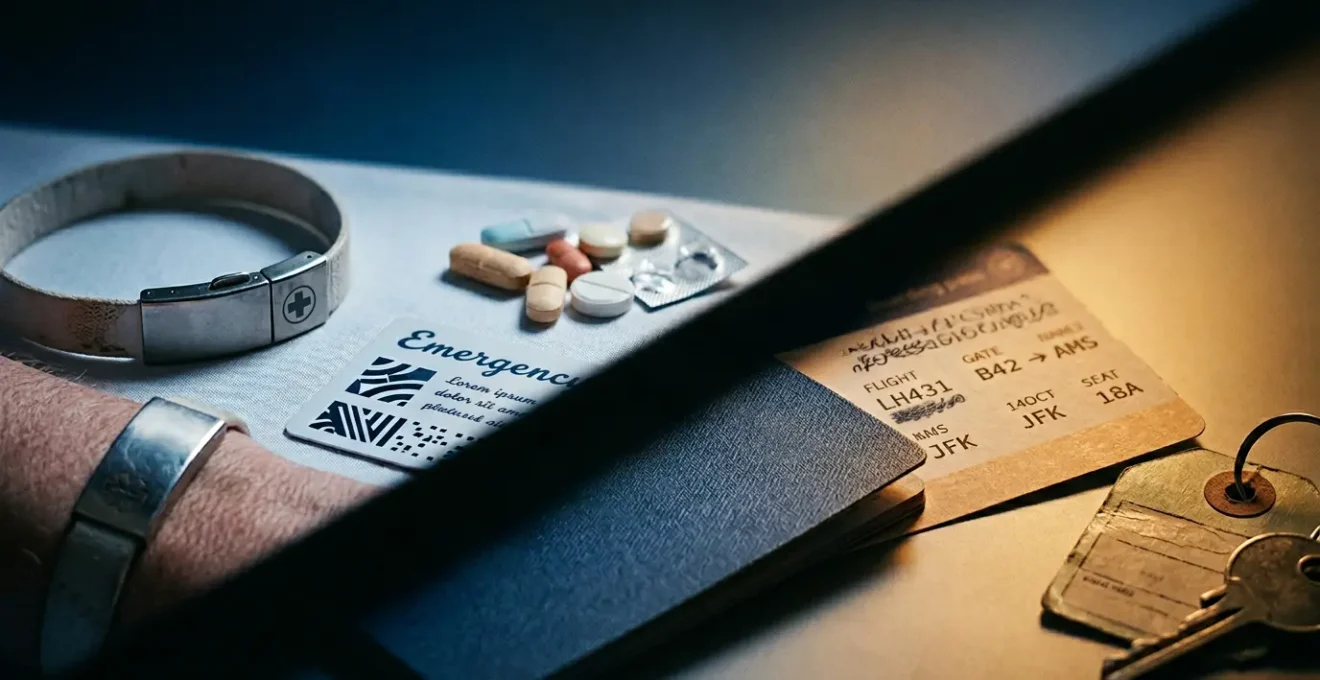 Représentation conceptuelle des exclusions d'assurance voyage pour soins médicaux à l'étranger