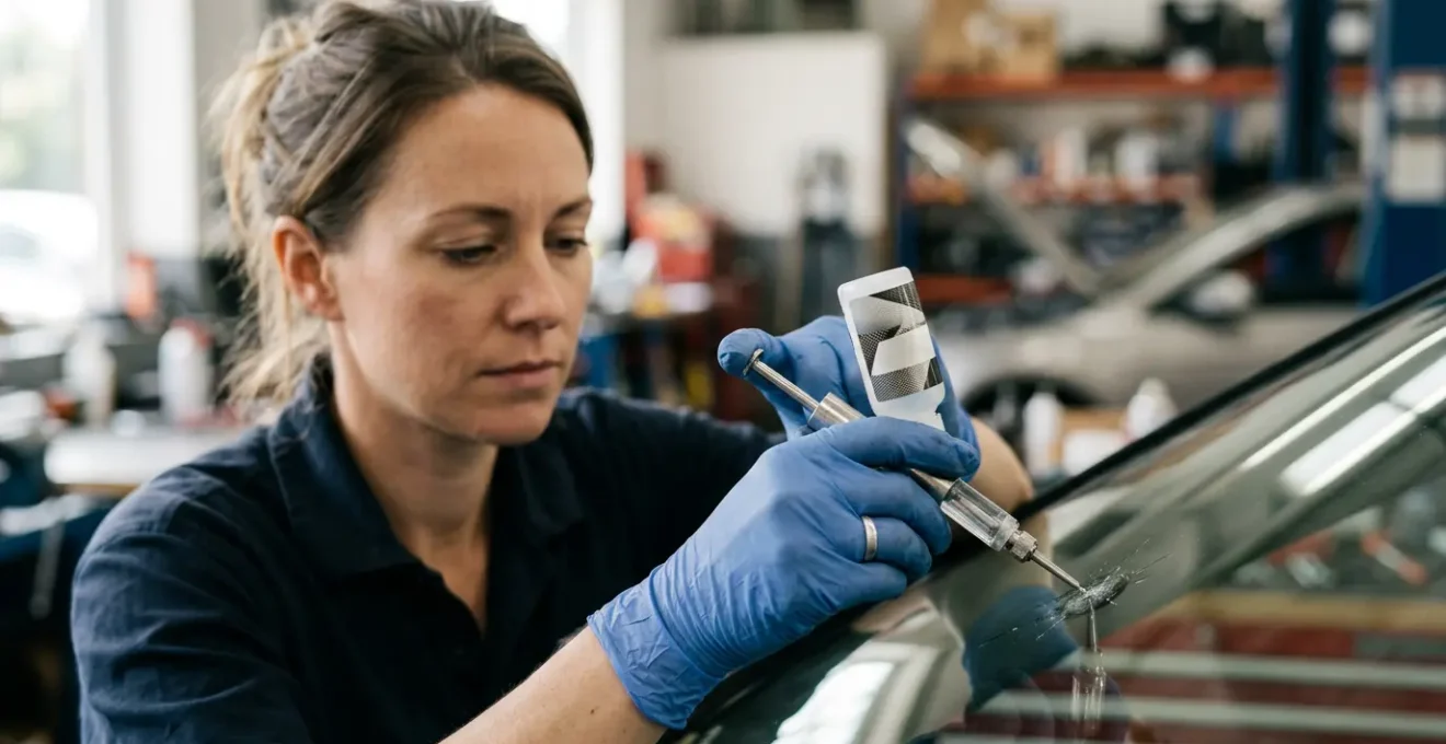 Réparation de pare-brise automobile par un professionnel sans frais de franchise