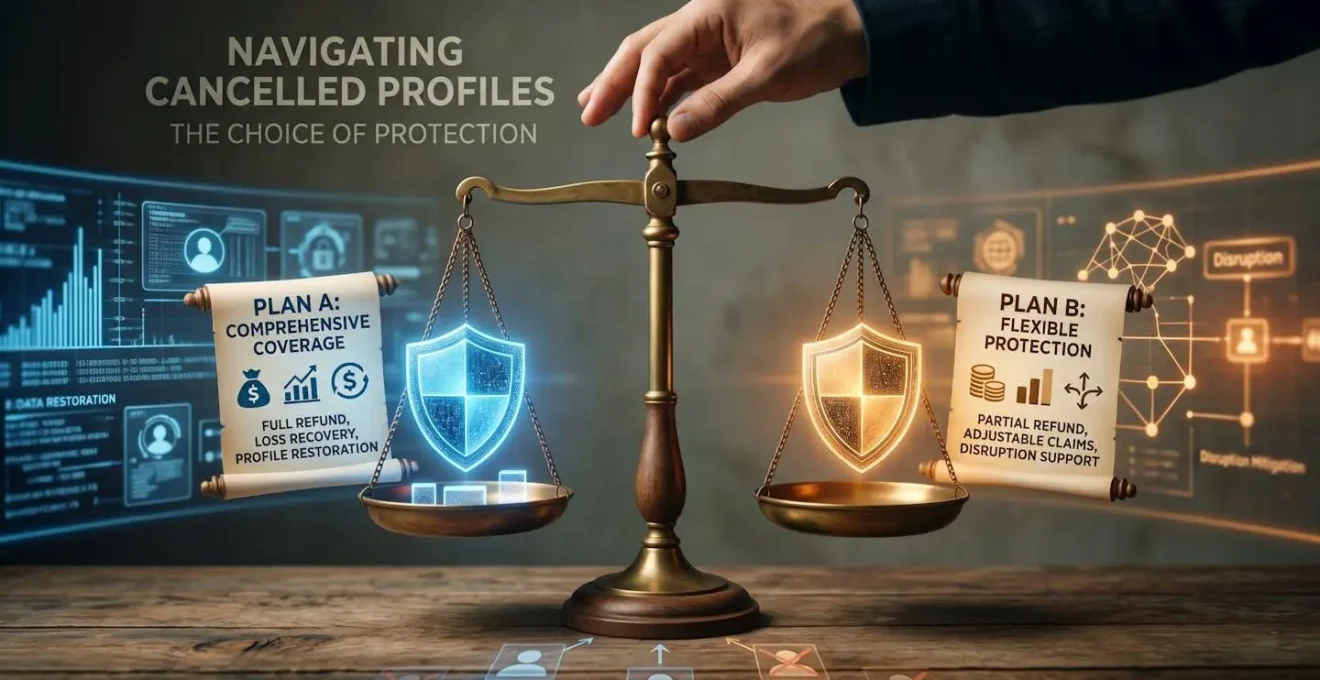 Balance symbolique illustrant le choix entre deux solutions d'assurance pour profils résiliés