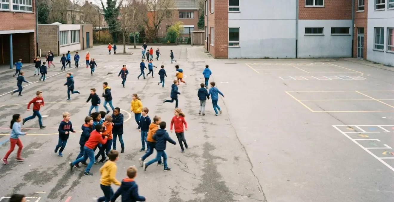 Enfants jouant dans une cour de récréation illustrant les risques couverts par l'assurance scolaire